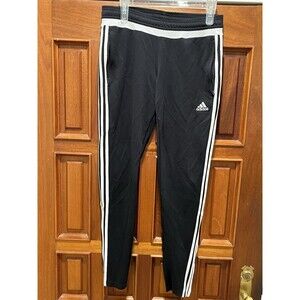 Adidas Climacool Ankle Zip Drawstring Black White Jogger Track Pants Womens Sz M